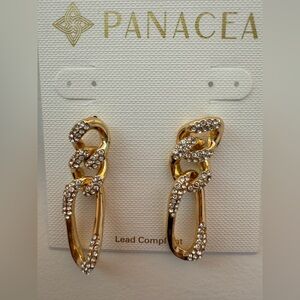 NWT $33 Panacea gold drop earrings